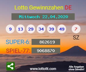 lottozahlen 22.04 20 österreich